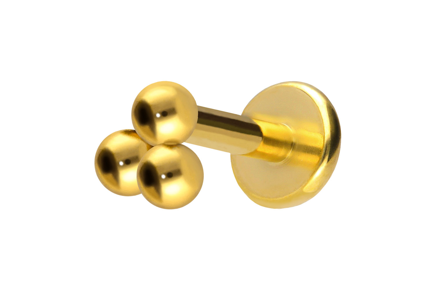 Titan Labret Piercing mit Push Fit 3 KUGELN